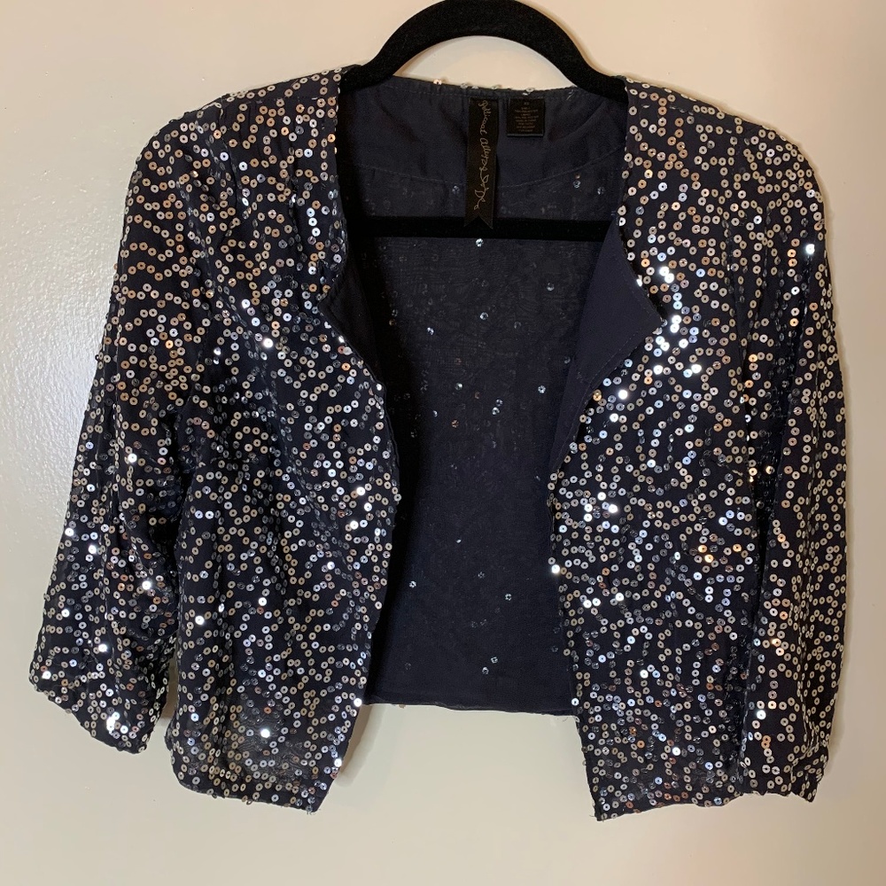 Pettycoat Alley // Silver Sequin Bolero Jacket